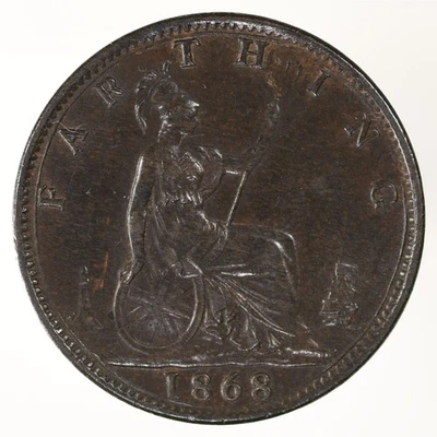 1868 Great Britain 1 Farthing KM#747.2  - Image 1 of 2