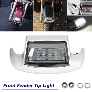 Front Fender Tip LED Light Smoke Lens For Harley Electra Glide Road King Softail - Picture 1 of 8