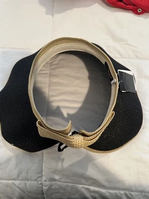 Magid шляпы женщин черный и желтовато-коричневый сплетенный ролик козырек шляпа новый с ярлыками - Изображение 1 из 4