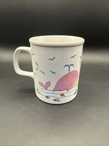 Fun Colorful Whales Coffee Mug Vintage - Picture 1 of 3