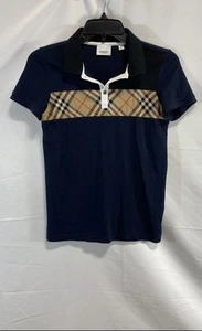 Burberry Girls Multicolor Checkered Polo Shirt Size 12Y - Picture 1 of 5
