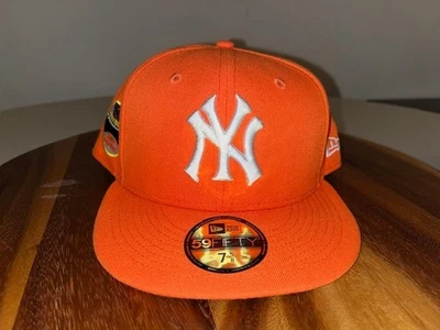 Sombrero para hombre New York Yankees Yankee Stadium 50 aniversario naranja talla 7 5/8 Foto 1 de 4