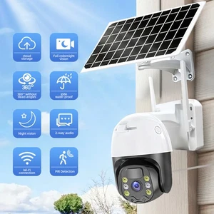 Wireless Solar Battery Powered Wifi Outdoor Pan/Tilt Home Security Camera System - Picture 1 of 12