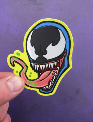 Venom Head Vinyl Sticker 80s Marvel Spider-Man Car Laptop Comic Decal - Image 1 of 2