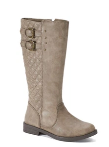 Riding Boots Girls 2 Gray Stone NEW Shoes Mid Calf Chelsea Cowgirl Kids So Kohls - Picture 1 of 12