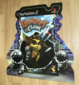 Póster duro promocional Ratchet & Clank 2002 gran exhibición anuncio PS2 - Imagen 1 de 3