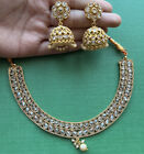 Indian Pakistani Gold Plated/southindian Gold Plated Necklace Earrings Set