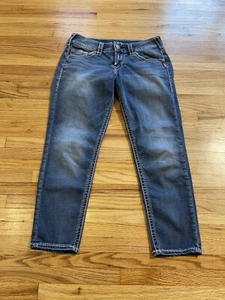 Damen SILBER Jeans Suki Mid Rise Capri Blau Denim Jeans Dicke Nähte Gr. W28/L24 - Bild 1 von 12