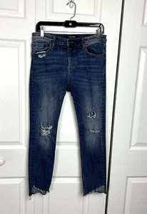 Women's Jeans Size 31W/26L Vigoss Marley Mid Rise Super Skinny Distressed - Picture 1 of 17