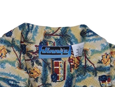 Jimmy'z vintage 80's - 90s retro surf station wagon print mens large hawaiian ss - Image 1 of 4