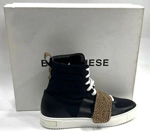 BORBONESE Sneaker alta pelle di vit./camoscio Donna Woman Nero Size Eu 38 BRB007 - Picture 1 of 6