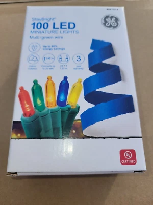 GE StayBright 100-Ct Multicolor Mini LED Plug-In Christmas String Lights New - Image 1 of 4