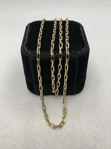 BEAUTIFUL 14K (585) Yellow Gold PAPERCLIP Link Chain Necklace 20.25” long 10.8gr - Picture 1 of 15