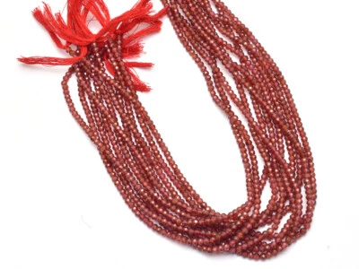 AAA+ Granate Rojo Mozambique 3mm-4mm Piedras Preciosas Facetadas Rondelle Cuentas 13 pulgadas Hilo Foto 1 de 4