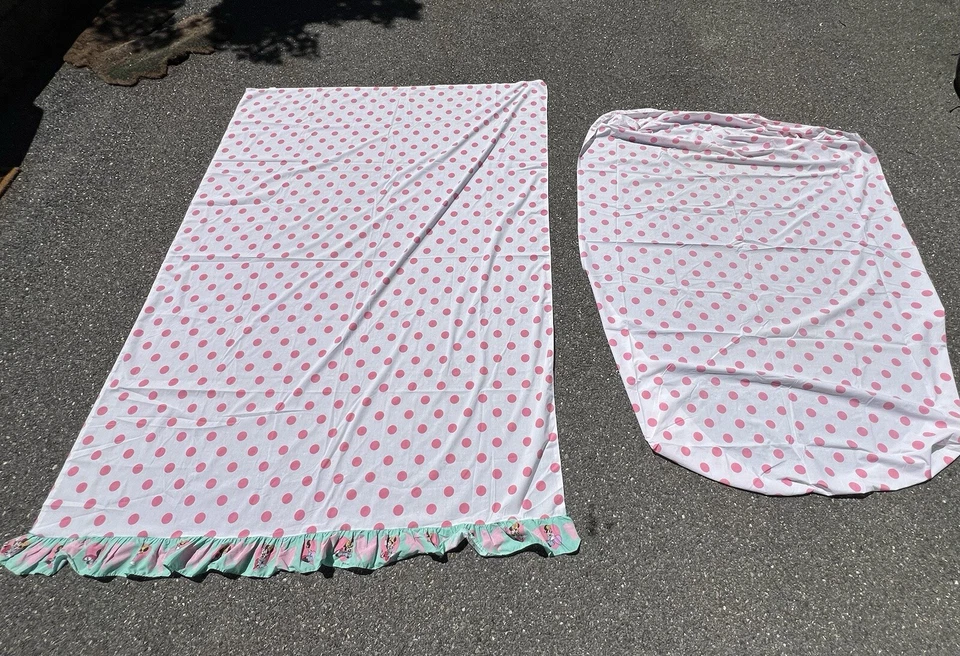 Juego de Sábanas y Ajustables De Colección Minnie Mouse Personaje Disney Años 80 Lunares Borde Volantes Foto 1 de 4