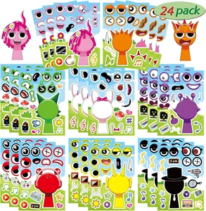 24Pcs 9”X6 Make-A-Face Sprunki Sticker for Kids, Make Your Own Sprunki Sticker S - Picture 1 of 12