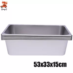 6er Pack Full-Size 6" Tiefe Edelstahl Dampf Tisch Pfannen Hotel Essen Vorbereitung Pfannen - Bild 1 von 12