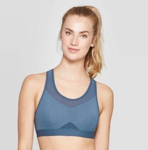 Womens Medium Support Power Core Racerback Sports Bra -C9 Champion(Blue/Gray,XL) - Picture 1 of 2