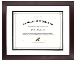 11x14 Diploma/Degree Certificate Frame for 8.5x11 Document Picture Mahogany Wood - Picture 1 of 7