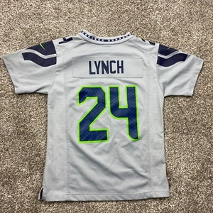 Seattle Seahawks Lynch 24 m 10/12 NFL kid On Field Jersey - Picture 1 of 12