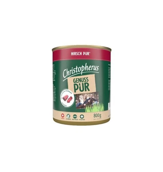 Christopherus Hundenassfutter Pur Adult 800 g Hirsch  Hundefutter - Bild 1 von 1