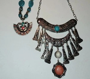 PAPARAZZI Jewelry Faux Turquoise/Stone Necklace Earring Set & 1 Other Necklace - Picture 1 of 12