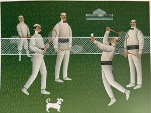 JAN BALET "BADMITTON" Original Steinlithographie 201/300 Bleistift signiert nummeriert - Bild 1 von 13