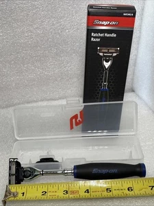 Snap on Tools Blue Razor Soft Grip Ratchet Handle Gillette Blade Shaver RATCRZ-B - Picture 1 of 9