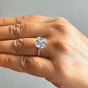 2.00Ct Cushion Cut IGI Certified Lab Grown Diamond Solitaire Ring 14K White Gold - Picture 1 of 19