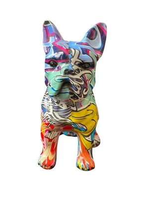 Arte Contemporáneo, Estatuilla Bulldog Francés, 8”x 6”x 4.25”, Hecha a Mano, Estilo #1 Foto 1 de 4