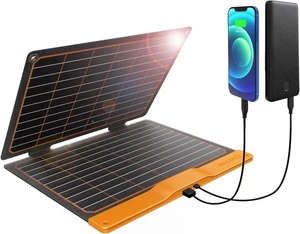 Cargador de Panel Solar Ortable para Camping, USB-A QC3.0 USB-C Impermeable Plegable S - Imagen 1 de 8
