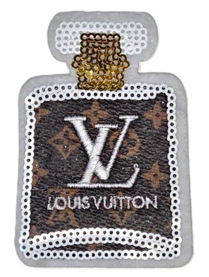 Iron On Clothing Fabric Patch - Sequined LV Faux Leather - 3.25" - DIY Crafts - Image 1 of 2