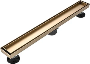 Gebürstetes Gold Linear Dusche Bodenablauf 24" in 304 Edelstahl Badezimmer Abfluss - Bild 1 von 7