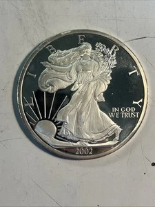2002 1 Pound (12 Troy Ounces) Proof Like American Silver Eagle Design - Picture 1 of 2