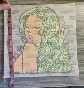 Originale Vintage 1973 Psichedelica Bionda Donna Ferro Su Trasferimento DAYGLO - Foto 1 di 3