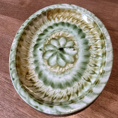 Portmadoc Cymru Wales Studio Pottery Platter Green Drip Glaze J Jones Christmas  - Image 1 of 4