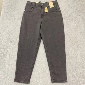 Levi's Silvertab Jeans Womens 31x27 Black High Waisted Mom Stretch Measure 32x26 - Picture 1 of 24