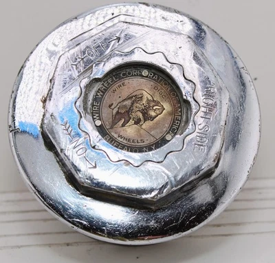 OEM #5-R Buffalo Wire Wheel Hubcap-Nickel plated Brass (3 Lbs 12 oz) - Image 1 of 4