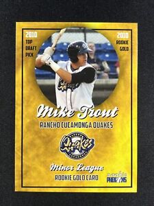 2010 MIKE TROUT RANCHO CUCAMONGA QUAKES MILB ROOKIE GOLD CARD NM-M