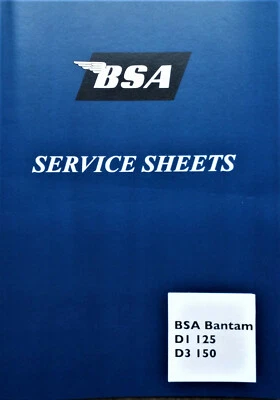BSA Bantam D1 125 D3 150 Manuale Officina Moto Servizio Fogli - Immagine 1 di 4