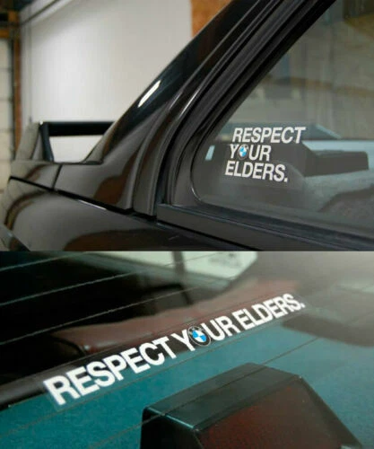 Calcomanía de ventana Respect Your Elders estilo europeo 2x pegatina PARA BMW Foto 1 de 1