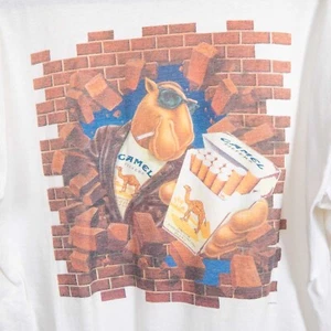 Vintage 1991 Joe Camel Brick Wall kurzärmlig EINSTICH T-Shirt Gr. L - Bild 1 von 11