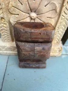 1890's Rare Ancient Wooden Hand Craved Floral Figure Candle Stand Base - Picture 1 of 12