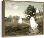 Pinetree Art Framed Canvas Wall Art for Living Room Easter Gifts - Retro Ghosts 
