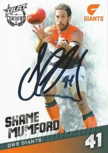 Signed 2017 GWS GIANTS AFL Card SHANE MUMFORD - Imagen 1 de 1