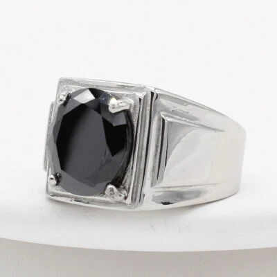 Hombres Mujeres Redondo Multicolor Piedra Anillo Plata Acero Inoxidable Pinky Fiesta Regalo Foto 1 de 4