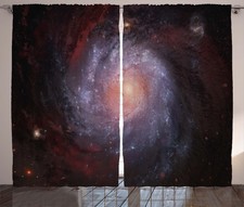 Space Science Curtains 2 Panel Set Decoration 5 Sizes Window Drapes