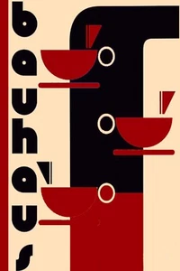 Bauhaus Colores Clásicos Influenciados Café Casa Póster Nuevo Estampado UV Giclée - Imagen 1 de 3