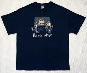 Hybrid Shirt Sz XL 22.5” X 28.5”  Horror Movie Police Running Donut Shop Fire - Picture 1 of 8