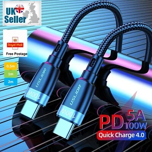 100W USB-C to USB-C Fast Charger Cable – PD Power Delivery, Braided, 0.5m/1m/2m - Picture 1 of 13